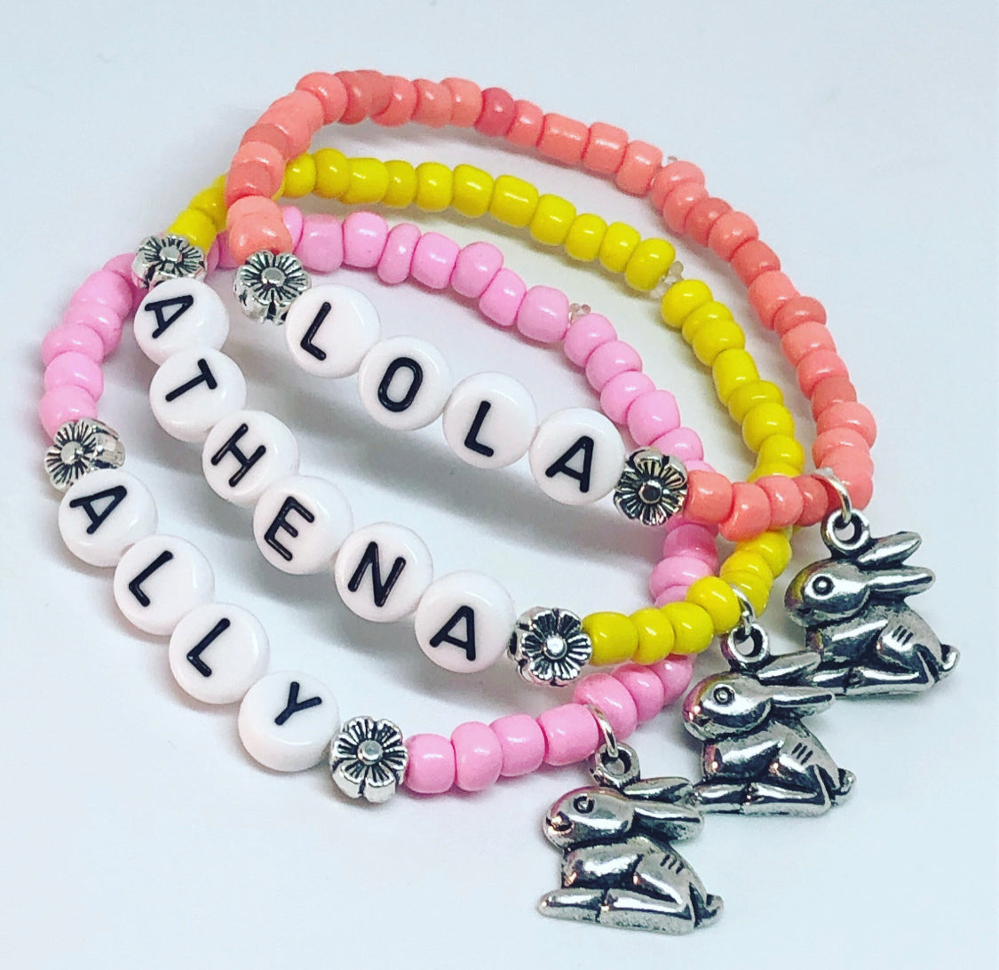 Personalised Easter bunny bracelets | Easter gifts for children | personalised gift