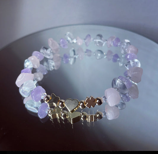 crystal healing bracelet | peace | love & healing crystals amethyst rose Quartz and clear Quartz
