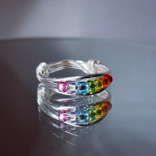 Rainbow fidget ring anxiety relief ring
