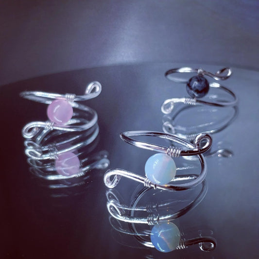 Crystal spiral rings /thumb ring