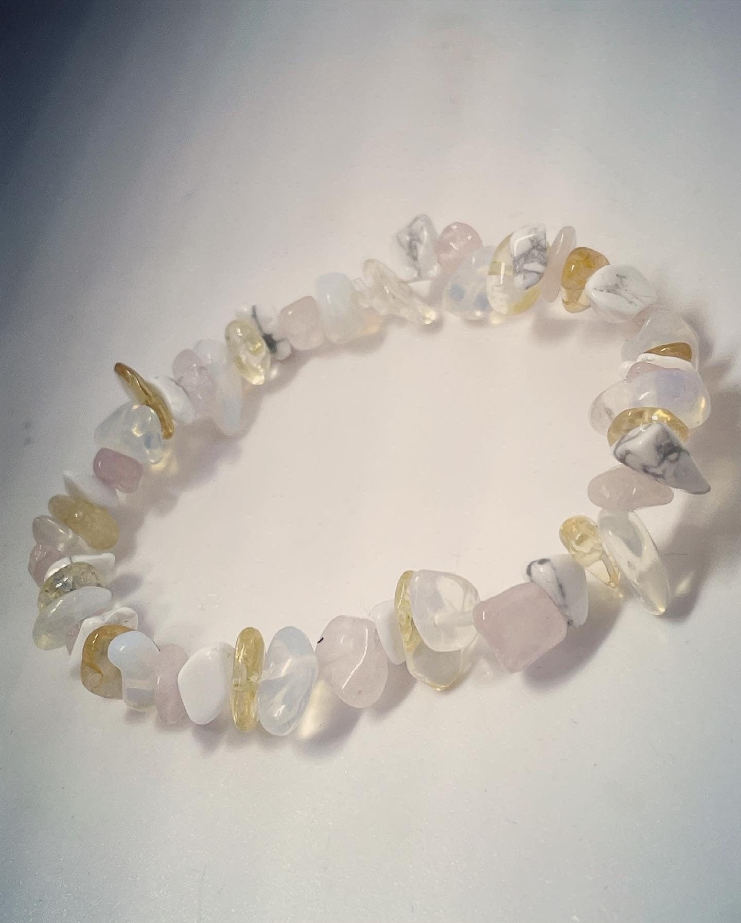 Happiness and positivity crystal bracelet and anklet rose quartz howlite citrine & opal