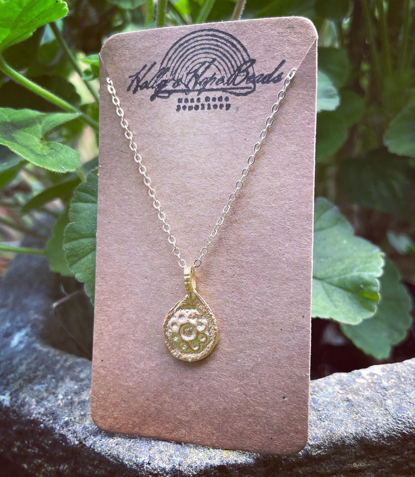 Gold antique coin necklace