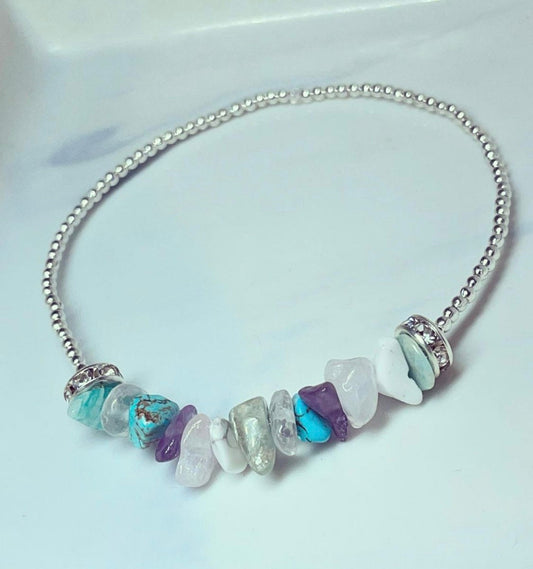 Crystal HEALING/WELLNESS bracelet Rose Quartz howlite amazonite amethyst turquoise clear quartz