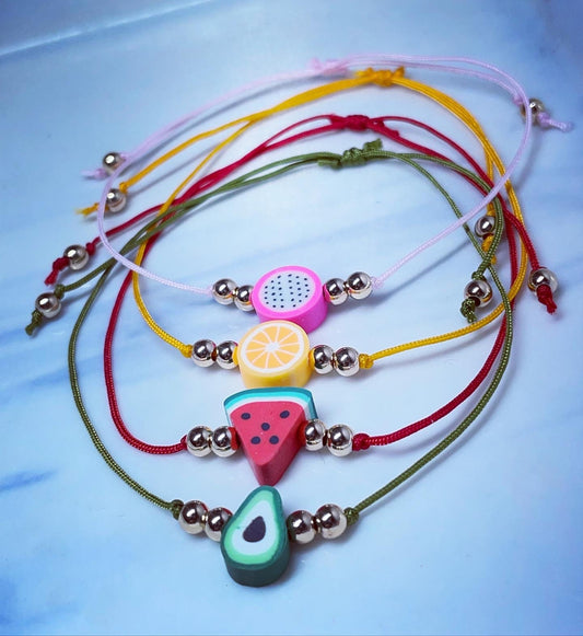 Fruit clay beaded Anklets adjustable one size